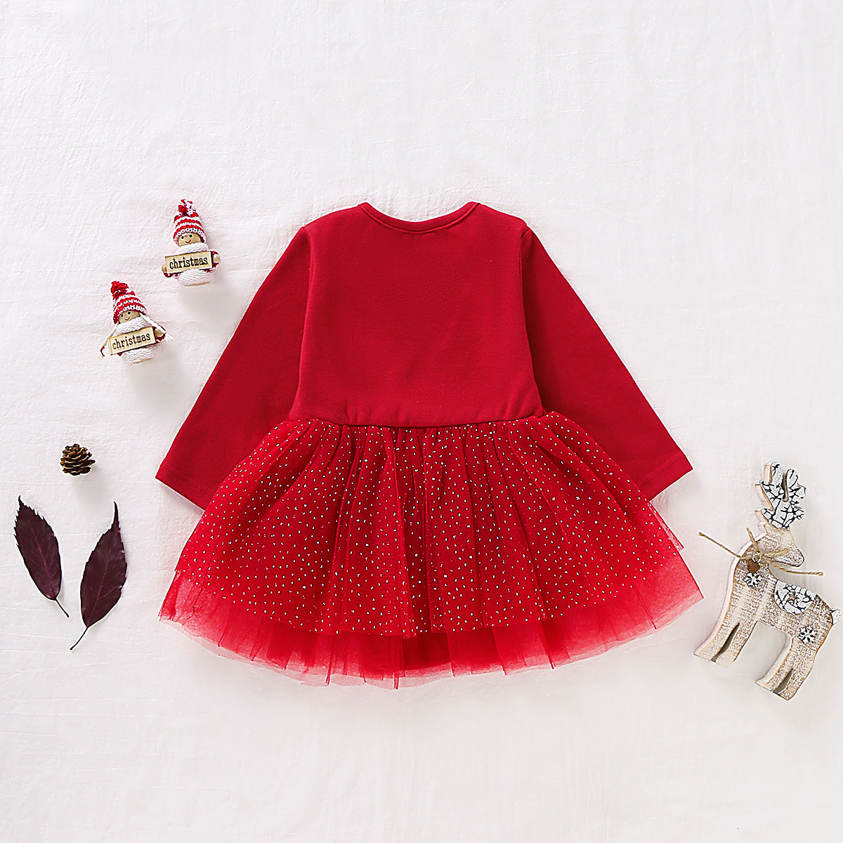 Christmas Reindeer Dress with Mesh Skirt