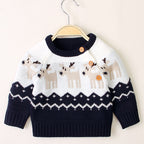 Knitted Cartoon Christmas Reindeer Sweater for Kids