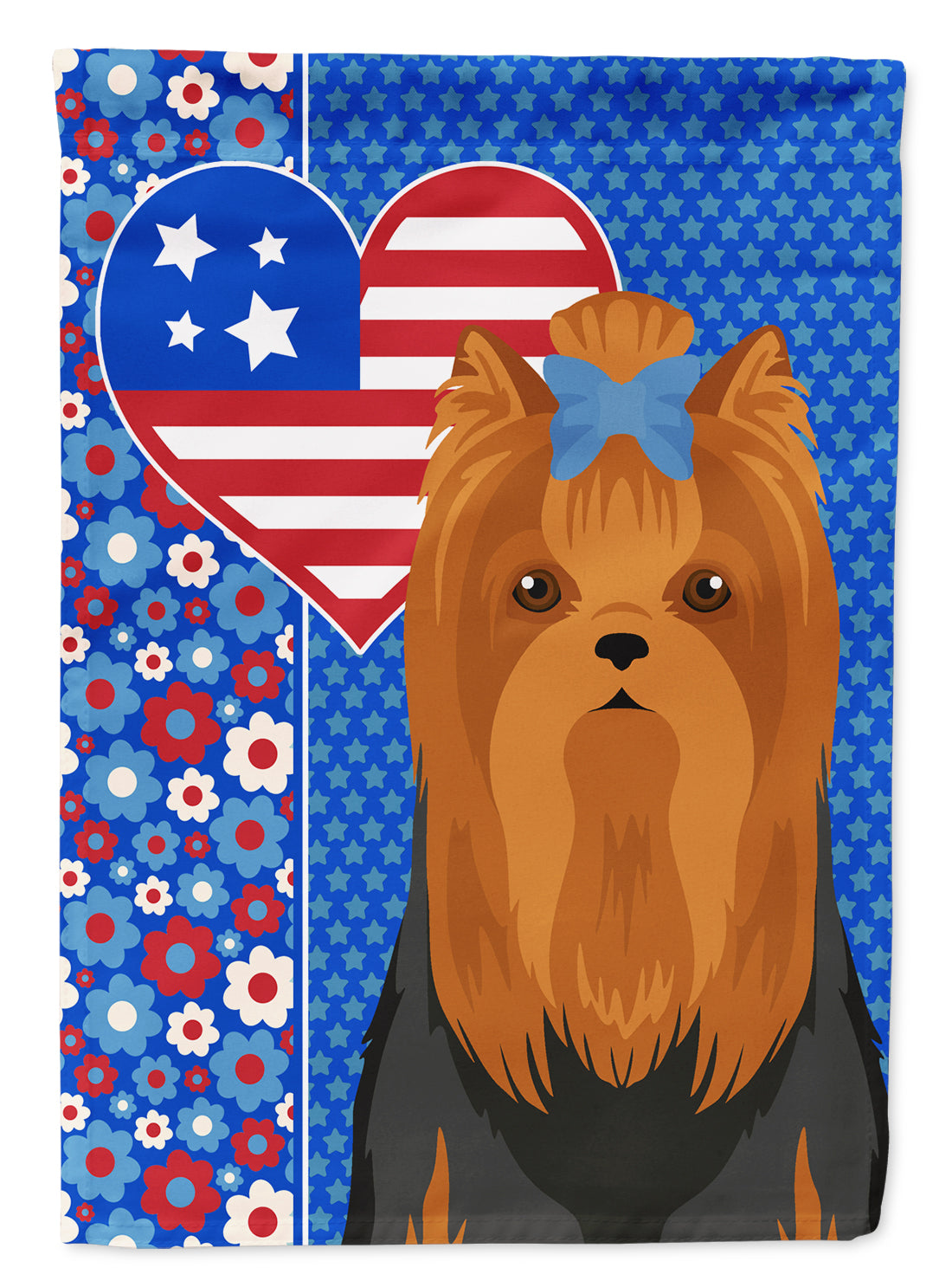 Black and Tan Full Coat Yorkshire Terrier USA American Garden Flag