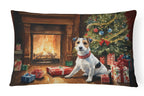 Jack Russell Terrier Cozy Christmas Throw Pillow