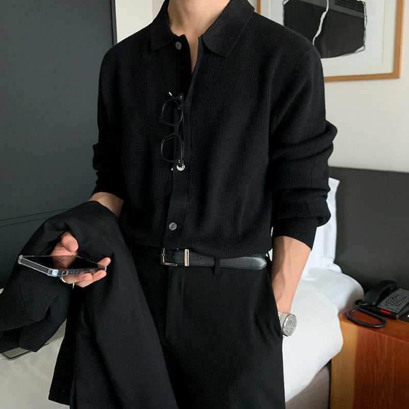 Men's Korean Loose Long-Sleeve Sweater Jacket