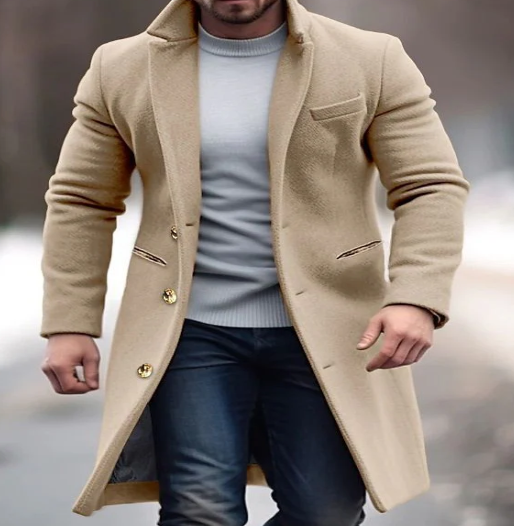 Warm Long Coat with Collar (One Piece)