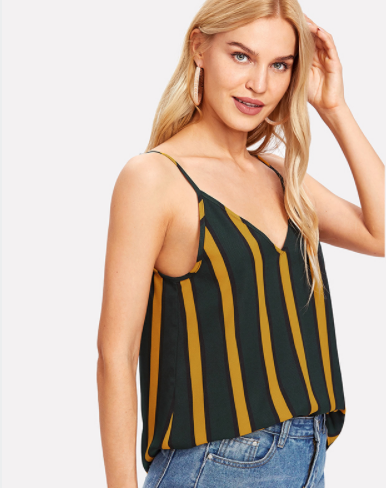 Fashion Striped Chiffon Tank Top