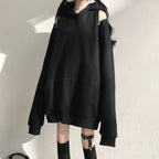 2024 Autumn Gothic Women's Oversized Hoodie with Pockets | Streetwear