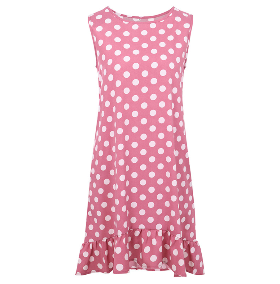 2019 Summer New Women's Ruffle Midi Dress (Polka Dot)