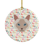 Thai lilac Cat Christmas Ceramic Ornament