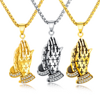 [Duplicate] [Archived] Vintage Christian Prayer Hands Pendant Necklace