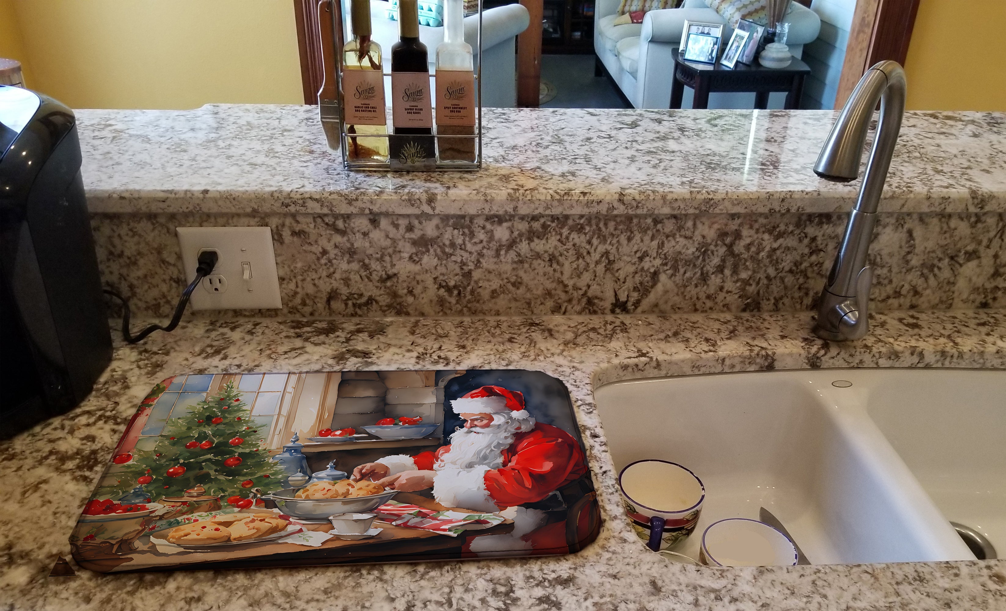 Cookies with Santa Claus Dish Drying Mat