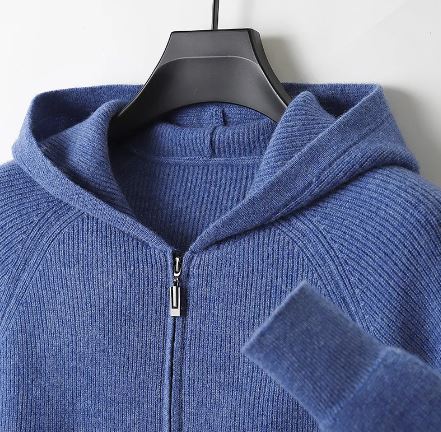 Wool Hooded Cashmere Casual Sweater