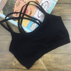 Cross Back Bralette with Removable Cups for Yoga