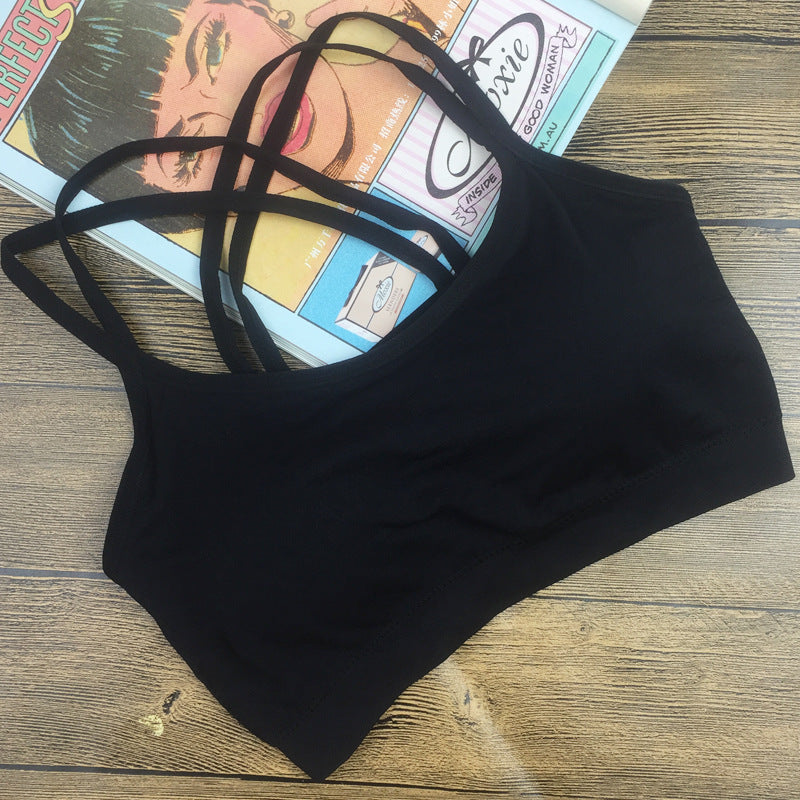 Cross Back Bralette with Removable Cups for Yoga