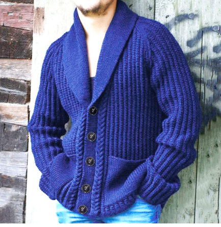 Men's Long-Sleeved Sweater for Fall and Winter