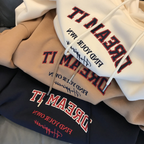 All-Match Letter Print Hooded Pullover Sweater | Streetwear