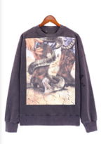 Oil Painting Style Casual Sports Pullover Sweater | Streetwear