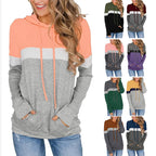 Women's Printed Hooded Pocket Sweater Top