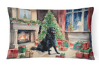 Flat-Coated Retriever Cozy Christmas Throw Pillow
