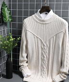 Men's Solid Color Round Neck Long Sleeve Sweater