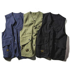 Men's Multi-pocket Retro Casual Vest Jacket Top