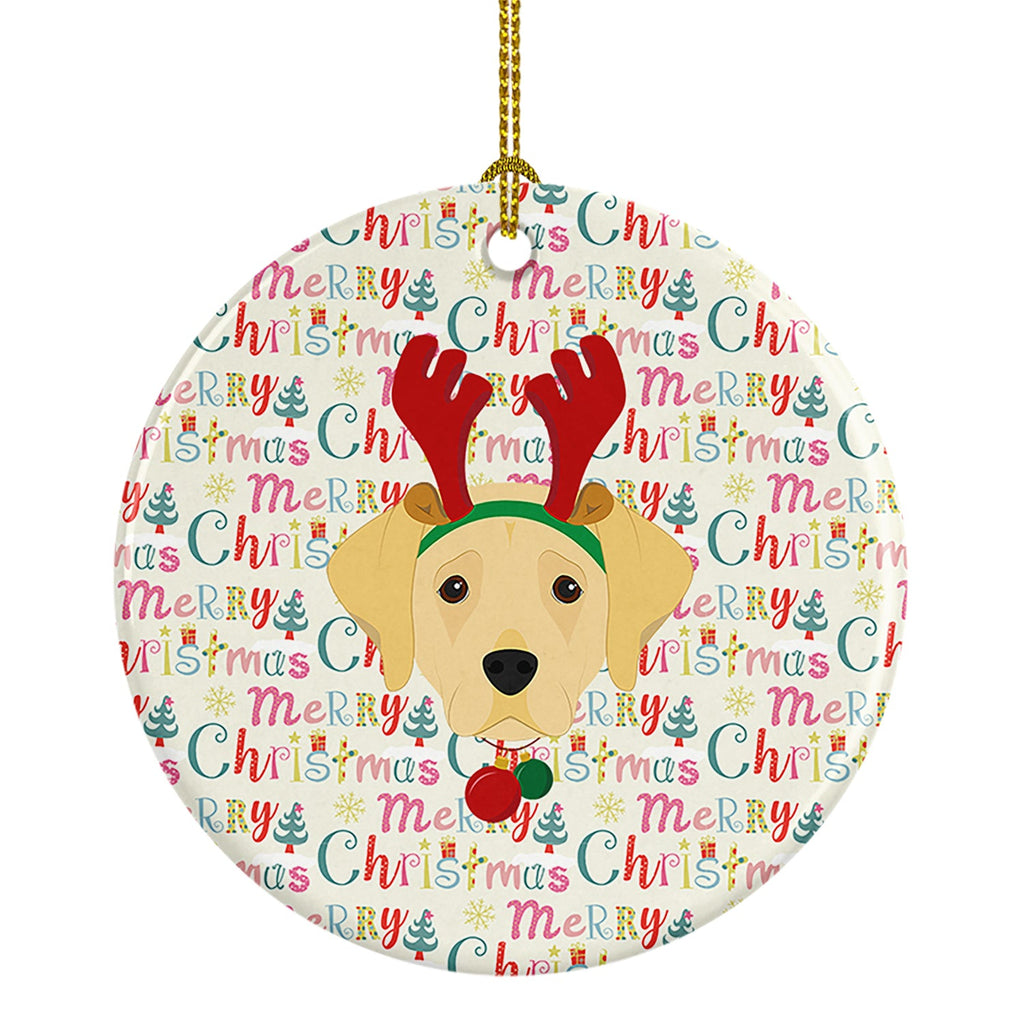 Labrador Retriever Merry Christmas Ceramic Ornament