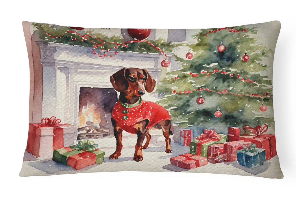Dachshund Cozy Christmas Throw Pillow