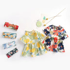 Korean Style Summer Dress for Baby Girls with Floral Print
