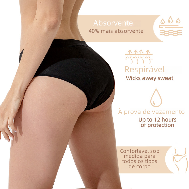 Plus Size Sexy Multicolor Bamboo Fiber Period Panties