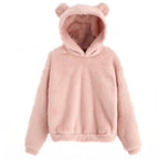 Warm and Cute Reversible Velvet Bunny Ear Hoodie | Streetwear