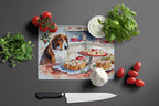 Basset Hound Christmas Cookies Glass Cutting Board
