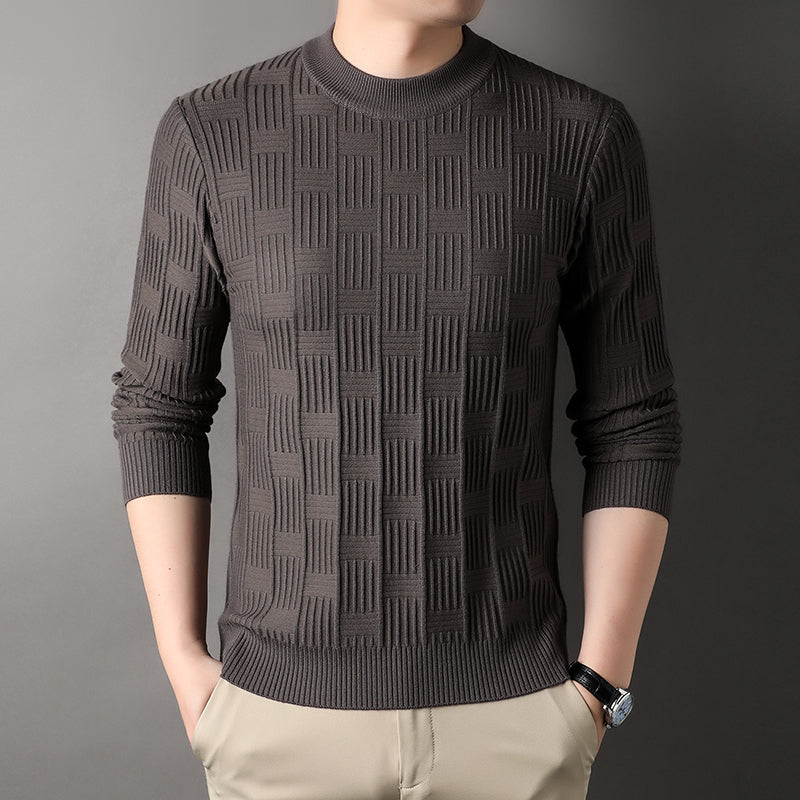 2023 Men's Autumn Winter Checkerboard Jacquard Sweater