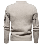 Trendy Round Neck Pullover Sweater with Christmas Deer | Streetwear