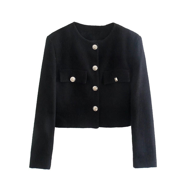 Madamy New York Fall Collection Gold Button Coat & Skirt Set
