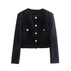 Madamy New York Fall Collection Gold Button Coat & Skirt Set