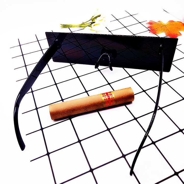 Rectangle Mosaic Reflective Sunglasses
