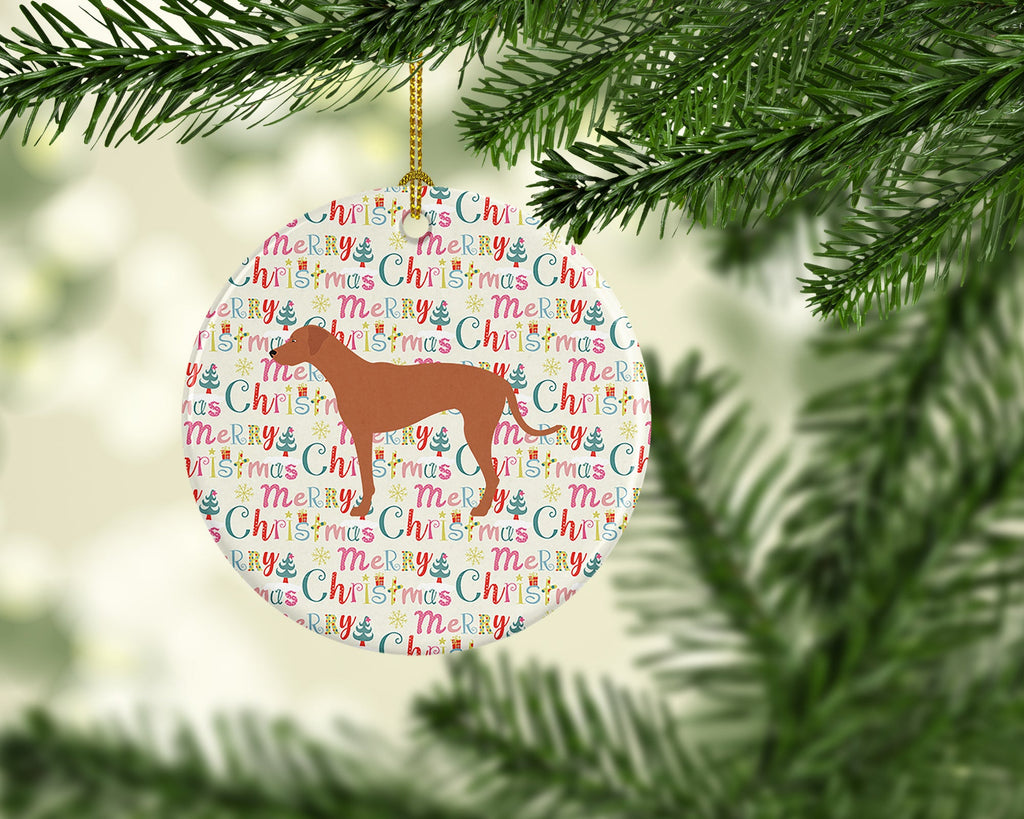 Rhodesian Ridgeback Merry Christmas Ceramic Ornament