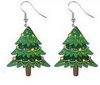 Christmas Cartoon Tree Hohoho Reindeer Earrings