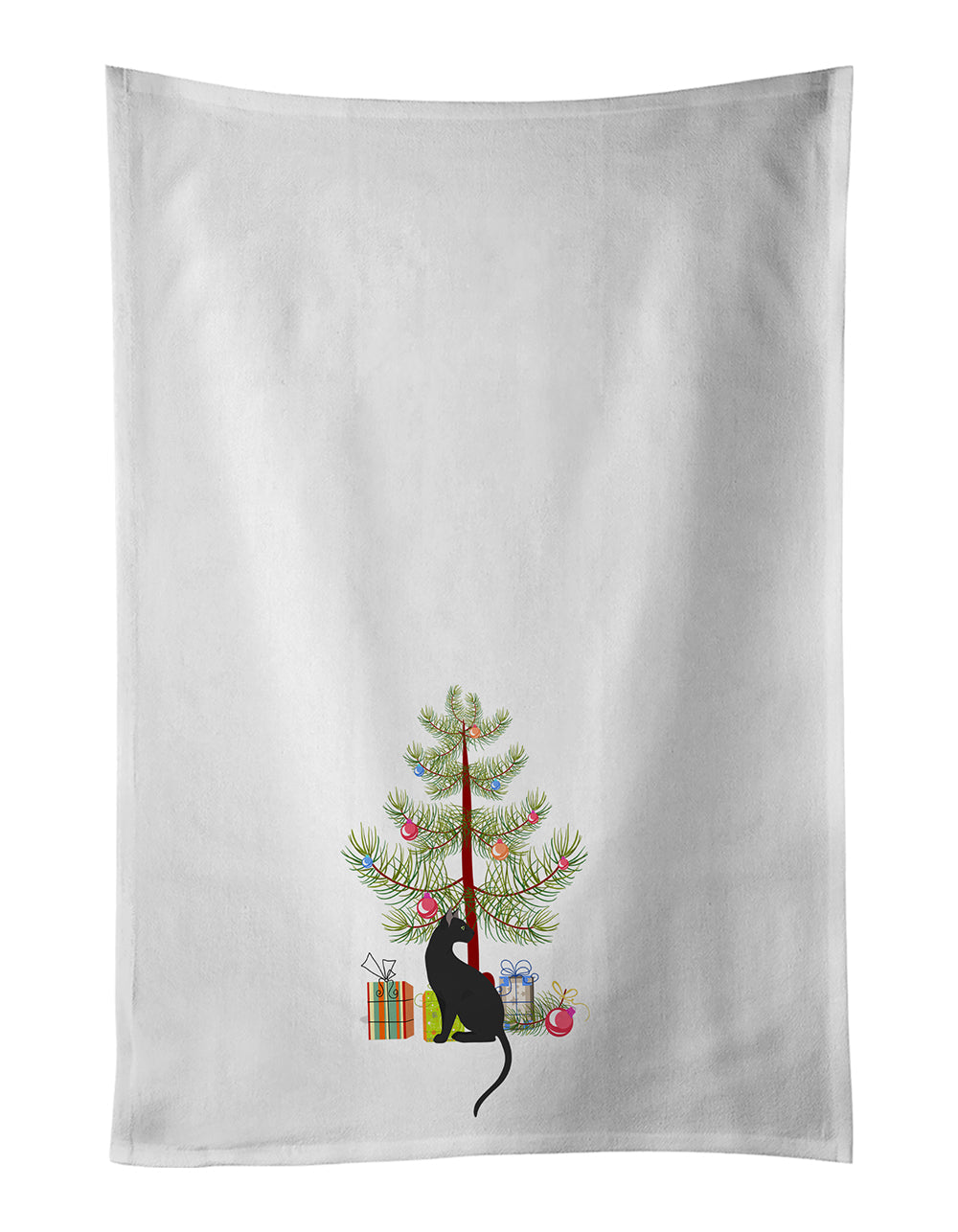 Pantherette Cat Christmas Kitchen Towel Set of 2