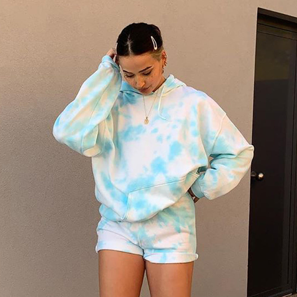 Oversized Tie Dye Rainbow Hoodie for Women | Streetwear