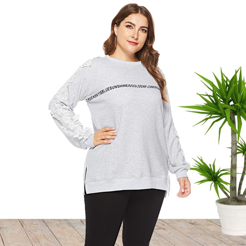 Round Neck Letter Print Long Sleeve Sweatshirt | Streetwear