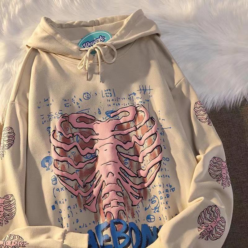 Loose Hooded Fleece Sweatshirt for Fashionable Comfort | Streetwear