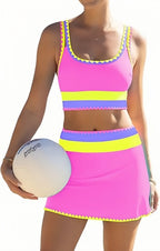 High-waisted Contrast Two-piece Bikini