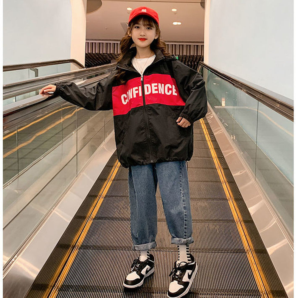 2023 Spring Autumn Hooded Coat for Teen Girls (Ages 5-12)