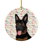 German Shepherd Bicolor Christmas Ceramic Ornament