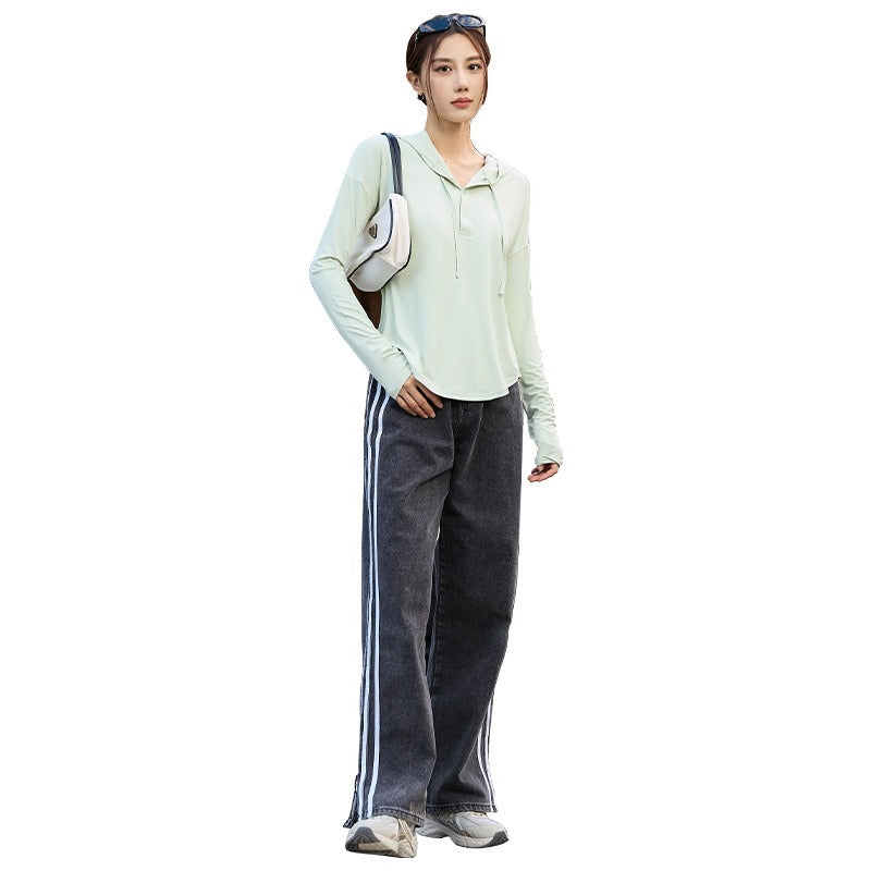 Quick-drying Nude UV Protection Sports Hoodie for Running | Streetwear