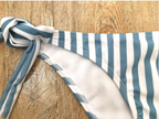 Striped One-Shoulder Bikini Set