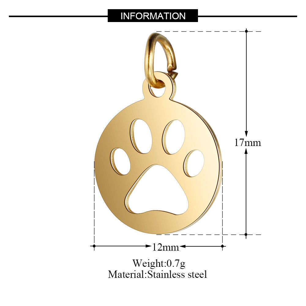 Titanium Steel Paw Pendant Necklace