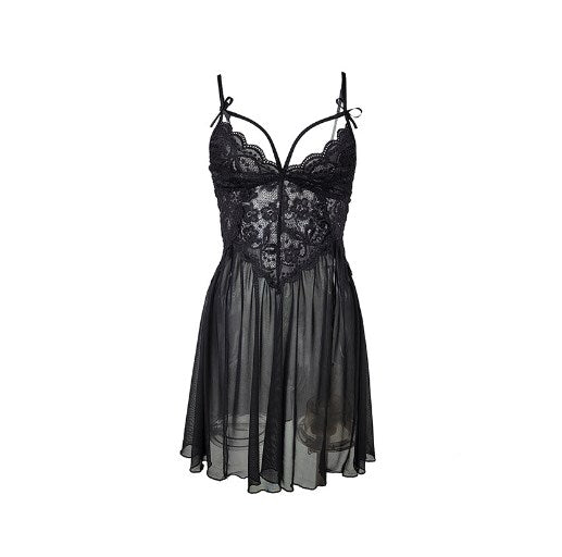 Plus Size Sexy Sheer Lingerie with Sequins Nightgown