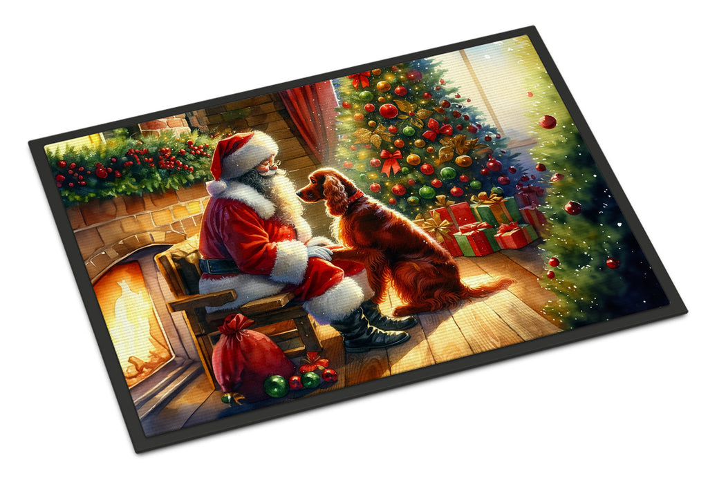 Irish Setter and Santa Claus Doormat