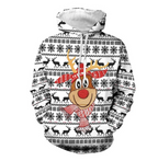 Christmas Snowman Digital Print Hoodie for Men & Women | Streetwear