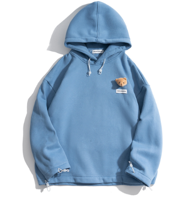 Thick Fleece-lined Loose Mid-length Bear Sweater