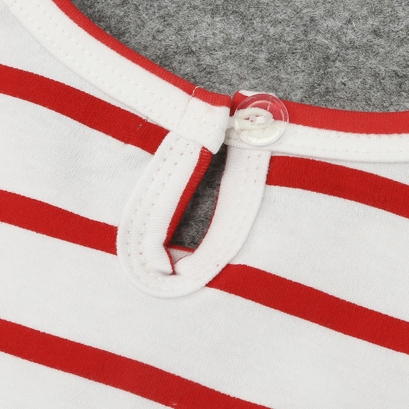 2019 Cotton Christmas Dress for Girls with Snowman Stripes